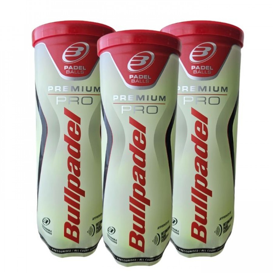 Pack de 3 Botes de Pelotas Bullpadel Premium Pro PADELPOINT Pack de 3 Botes de Pelotas Bullpadel Premium Pro