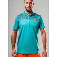 CLOTHING of paddle tennis POLO Green Grid