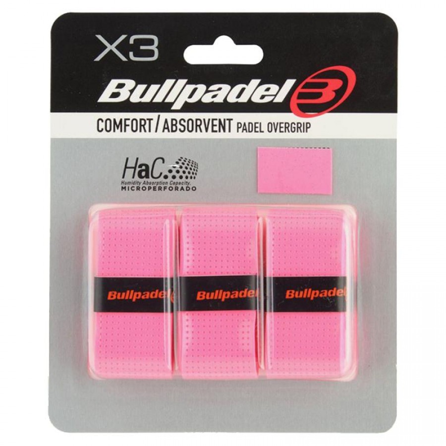 Blister Bullpadel 3 Overgrips GB1201 Confort Perfore Rose Fluor PADELPOINT Blister Bullpadel 3 Overgrips GB1201 Confort Perfore Rose Fluor