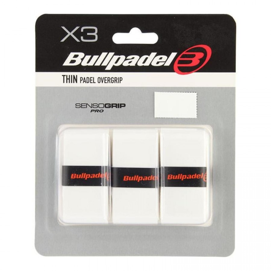 Blister Bullpadel 3 Overgrips GB1603 Senso Blanc PADELPOINT Blister Bullpadel 3 Overgrips GB1603 Senso Blanc