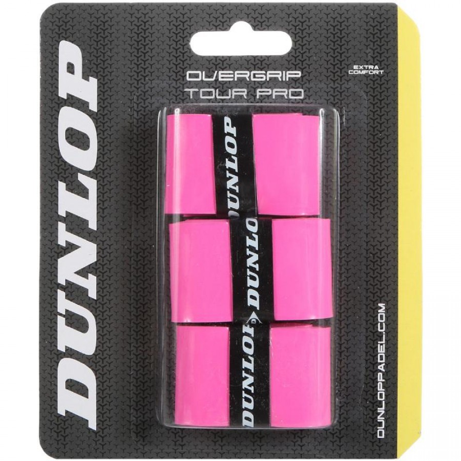 Blister Dunlop 3 Overgrips Tour Pro Rosa Fluor