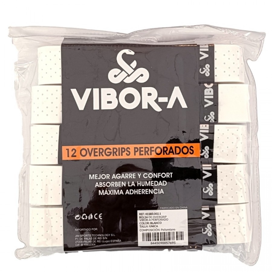 Bolsa Vibora Perforado Blanco 12 Overgrips