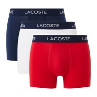 Boxers Lacoste Pique Azul Marino Blanco Rojo 3 Unidades