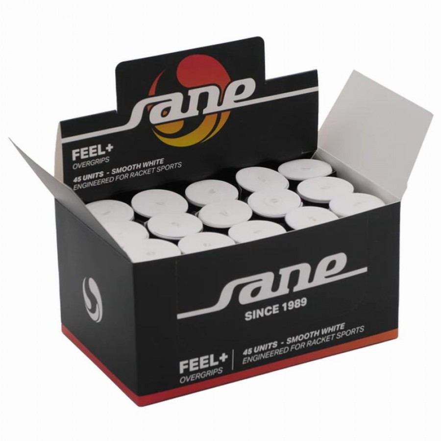 Sane Feel Smooth Overgrips Box White 45 unidades