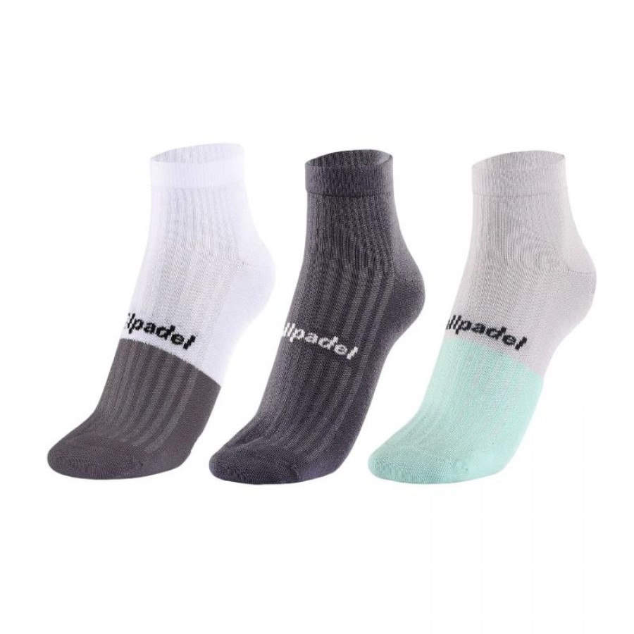 Bullpadel BP266 I Medium White Gray Vigore Black Socks 3 Pairs