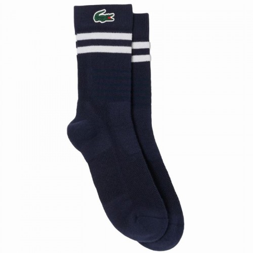 Lacoste Sport High Cut Socks Navy White 1 Pair