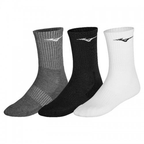 Mizuno Training Socks Gray Black White 3 Pairs