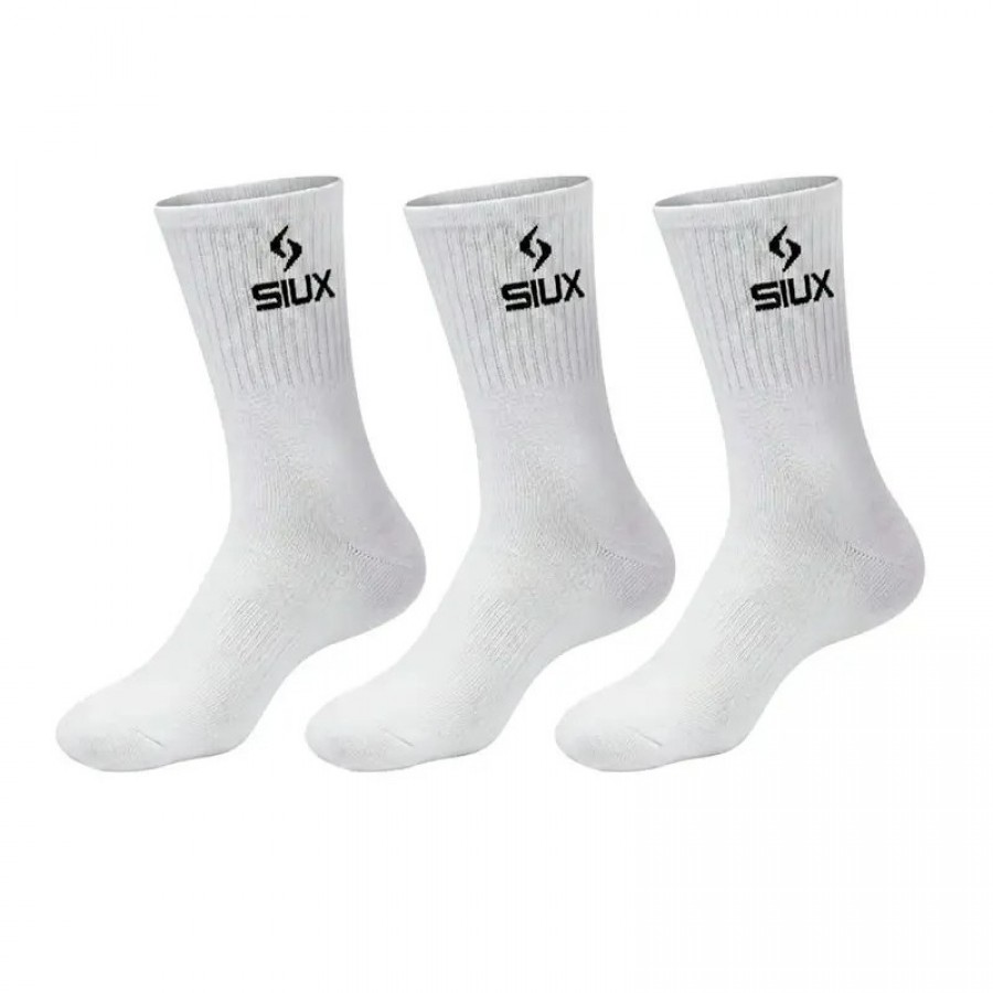 Siux Basic 26 Chaussettes à tige haute blanches 3 paires