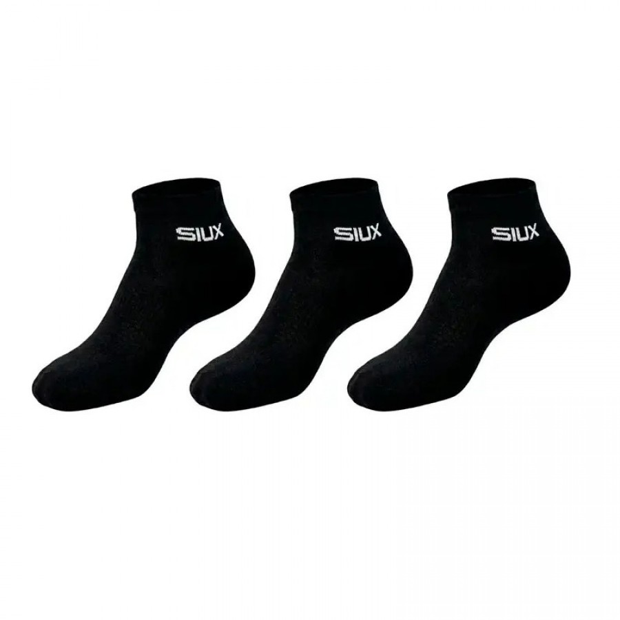 Siux Basic 26 Meias Curtas Pretas 3 Pares