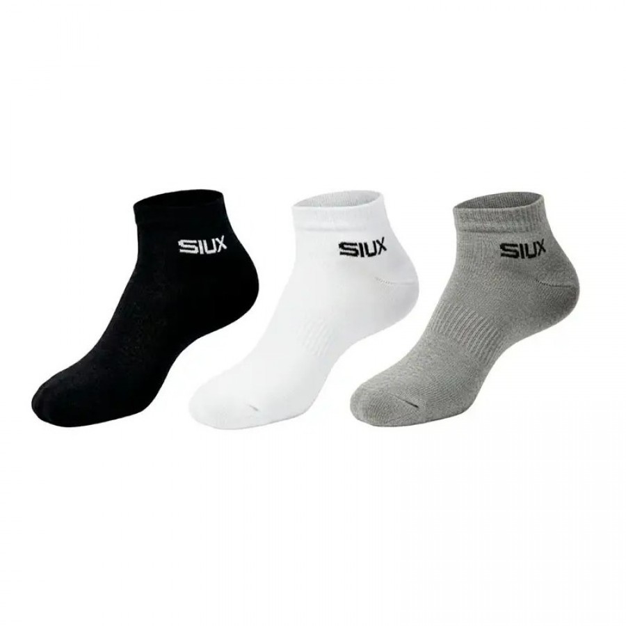 Siux Basic 26 Meias Curtas Preto Branco Cinza 3 Pares