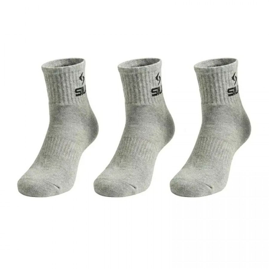 Siux Basic 26 meias cinza até a panturrilha 3 pares