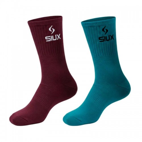 Meias Siux Groove High Top Bordô Azul Celeste 2 pares