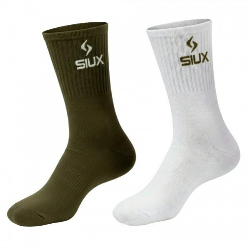 Meias Siux Groove High Shaft Green White 2 pares