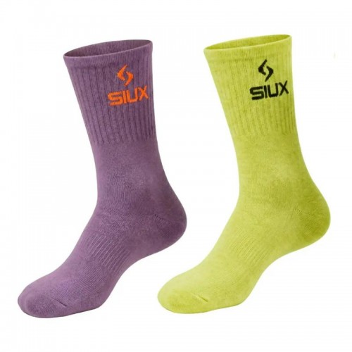 Meias Siux Groove Alto Verde Roxo 2 Pares