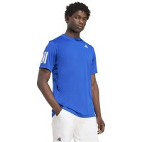 Camiseta Adidas Club 3 Stripes Azul Royal Blanco
