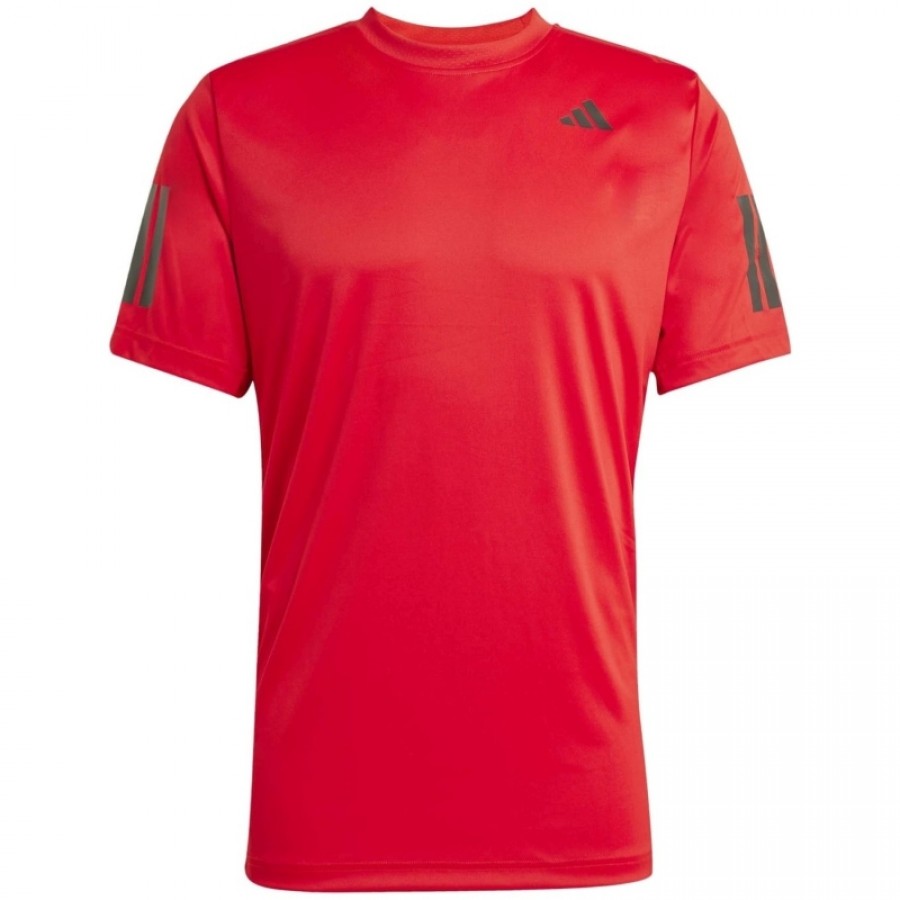 Camiseta Adidas Club 3 Stripes Rojo Negro