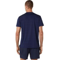 T-shirt Asics Court Stripe Marine Noir PADELPOINT T-shirt Asics Court Stripe Marine Noir