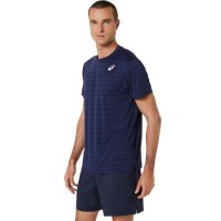 T-shirt Asics Court Stripe Marine Noir PADELPOINT T-shirt Asics Court Stripe Marine Noir