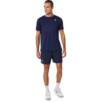 T-shirt Asics Court Stripe Marine Noir PADELPOINT T-shirt Asics Court Stripe Marine Noir
