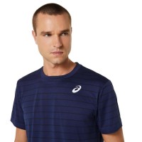 T-shirt Asics Court Stripe Marine Noir PADELPOINT T-shirt Asics Court Stripe Marine Noir