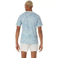 Camiseta Asics Padel Court Print SS Top Cream Blue