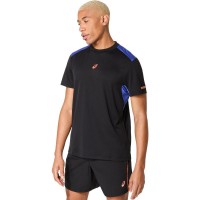 Camiseta Asics Padel Court SS Top Negro Azul Cobalto
