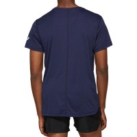 Camiseta Asics Silver Azul Peacoat Blanco Brillante