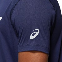 Camiseta Asics Silver Azul Peacoat Blanco Brillante