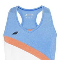 Camiseta Babolat Play Blanco Azul Junior