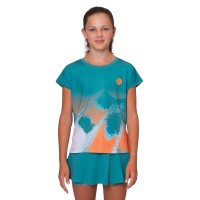 Camiseta Bidi Badu Melbourne Capsleeve Petroleo Naranja Junior