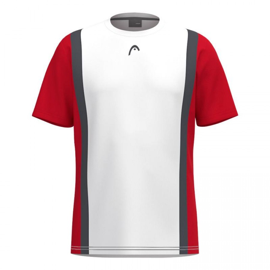 Camiseta Head Club 25 Tech Blanco Rojo Junior