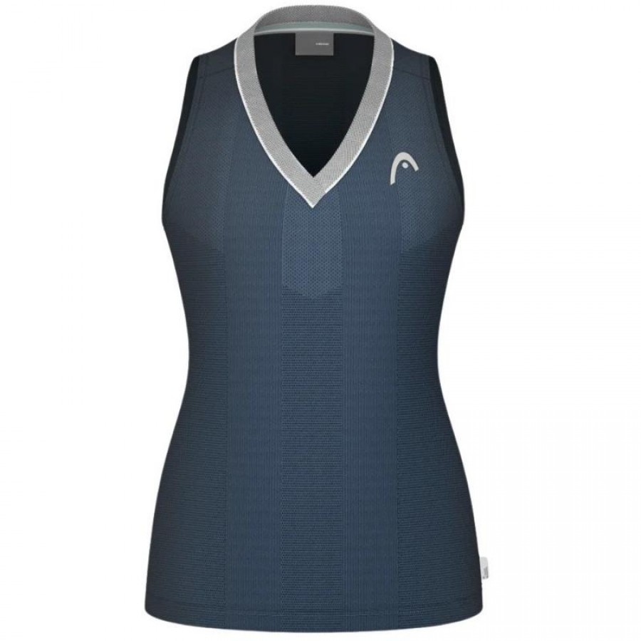 Camiseta Head Performance Azul Marino Plata Mujer