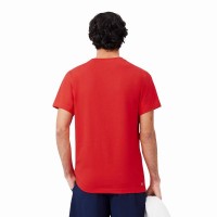 Camiseta Lacoste Sport Rojo Blanco