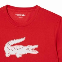 Camiseta Lacoste Sport Rojo Blanco
