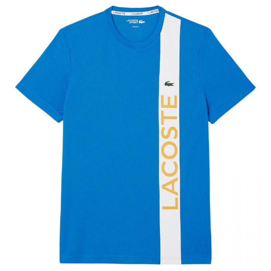 Camiseta Lacoste Sport Ultra Dry Azul Blanco