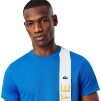 Camiseta Lacoste Sport Ultra Dry Azul Blanco