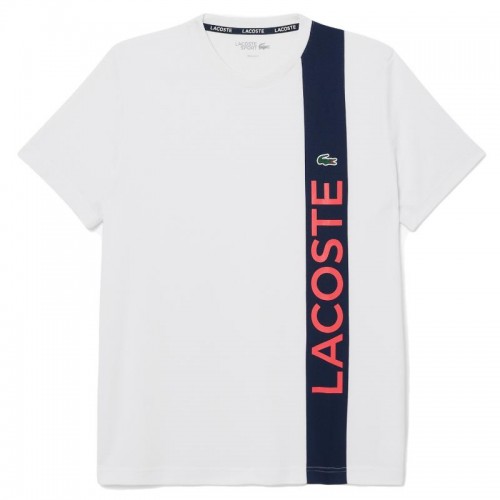 Camiseta Lacoste Sport Ultra Dry Blanco Azul Marino