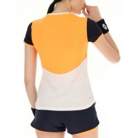Camiseta Lotto Top IV Blanco Naranja Mujer