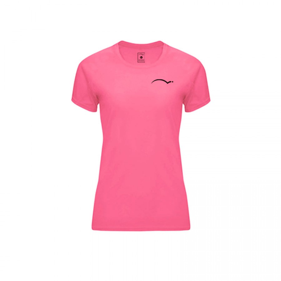 Camiseta PadelPoint Tournament Rosa Fluor Mujer