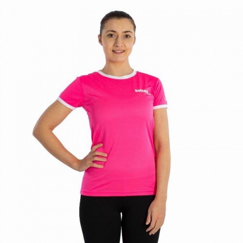 Camiseta Softee Galaxy Fucsia Fluor Blanco Mujer