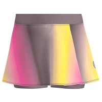 Falda Bidi Badu Spectrum Printed Wavy Marron Amarillo