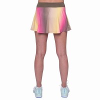 Falda Bidi Badu Spectrum Printed Wavy Marron Amarillo