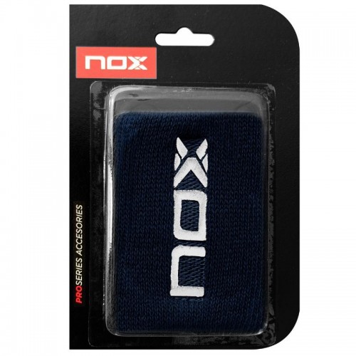 Munequeras Nox Azul Logo Blanco 2 Unidades