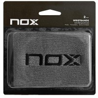 Munequeras Nox Gris Logo Negro 2 Unidades