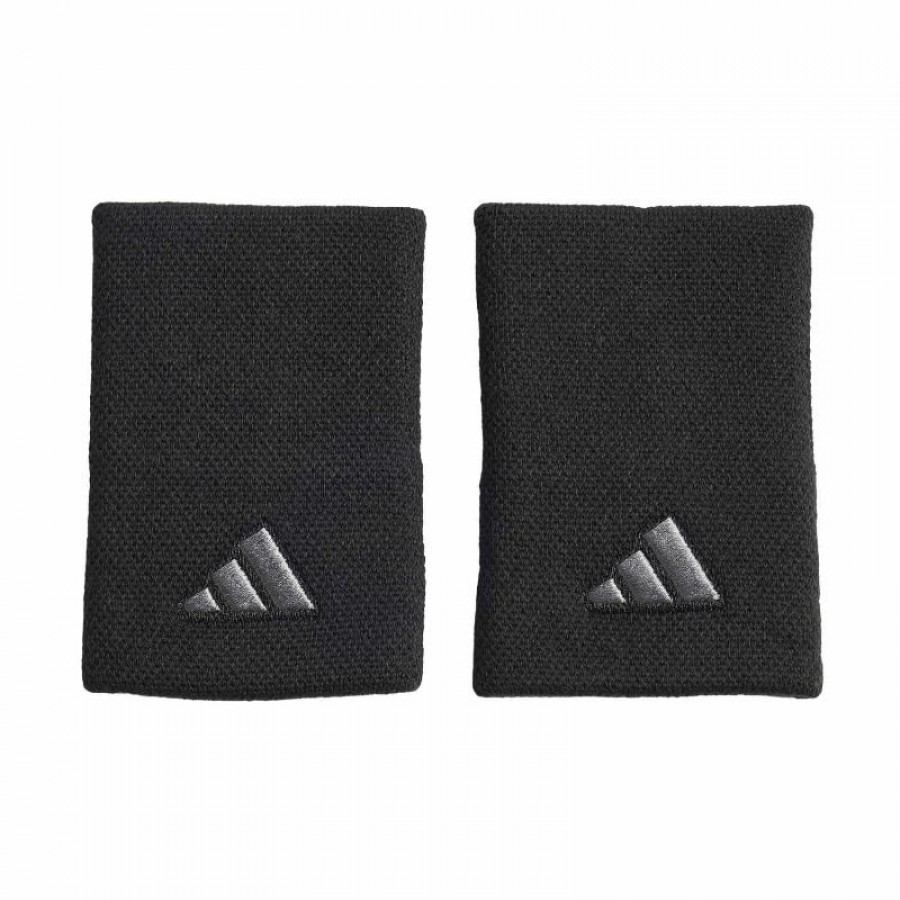 Pulseiras Adidas Longas Pretas Prateadas 2 Unidades
