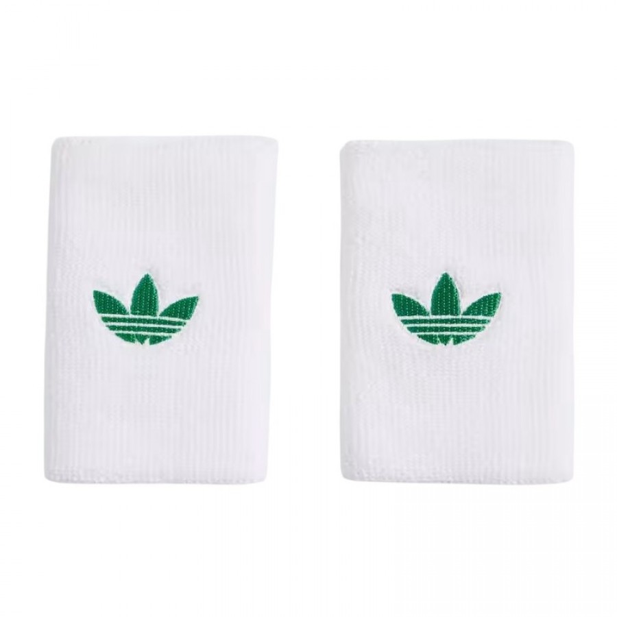 Muñequeras Adidas Originals Largas Blanco Verde 2 Unidades