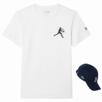 Pack Lacoste Novak Djokovic T-shirt blanc et casquette marine