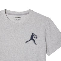 Pack Camiseta Lacoste Novak Djokovic Gris y Gorra Blanco