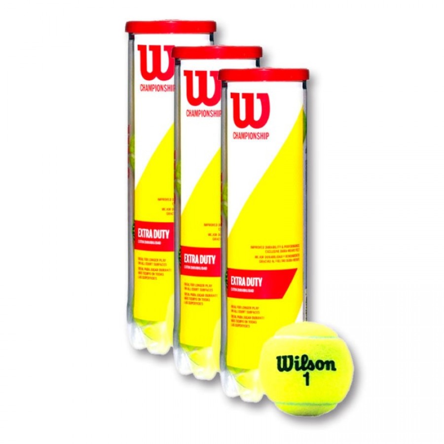 Pack de 3 Botes de 4 Pelotas Wilson Championship Extra Duty PADELPOINT Pack de 3 Botes de 4 Pelotas Wilson Championship Extra Duty