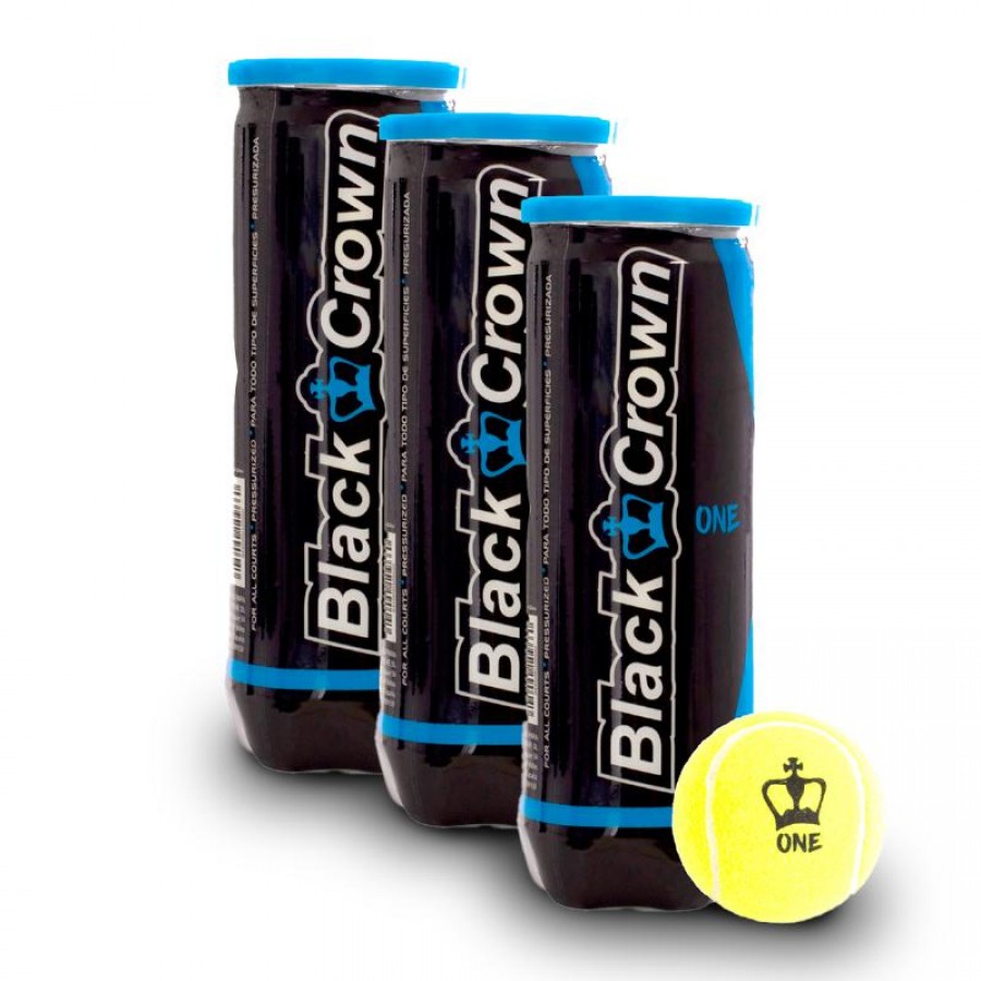 Pack de 3 Botes de Pelotas Black Crown One PADELPOINT Pack de 3 Botes de Pelotas Black Crown One